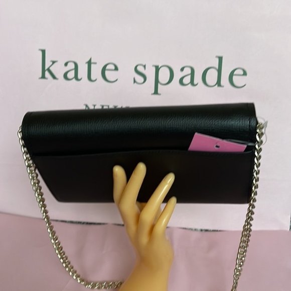 Kate Spade Chain Wallet Crossbody Clutch Black - Picture 13 of 16